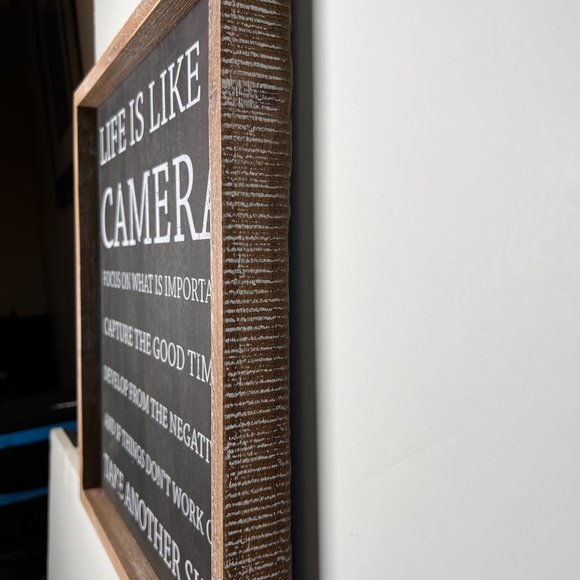 Life Is Like A Camera wooden sign - Picture 3 of 3